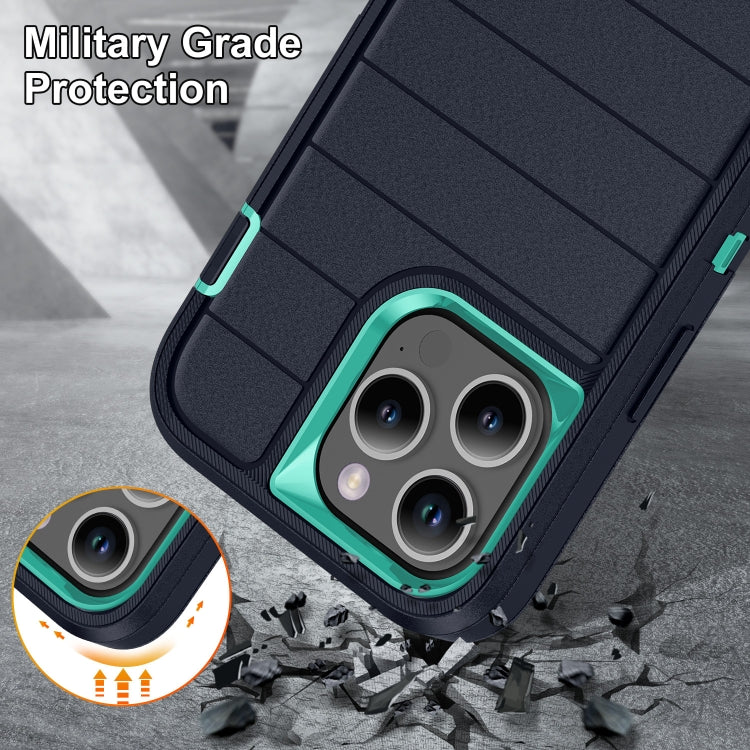 For iPhone 15 Pro Defender Gen2 Rugged PC + Silicone Phone Case with Holder