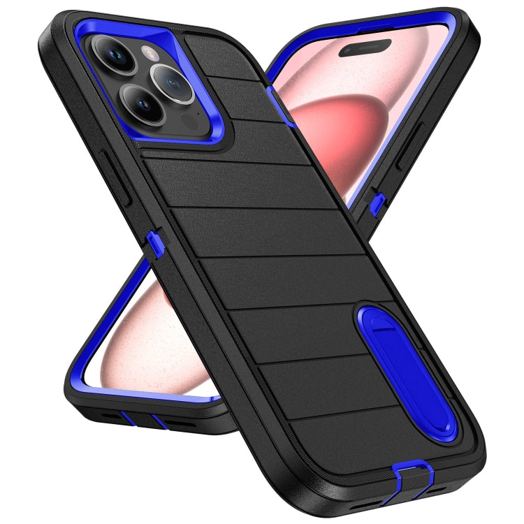 For iPhone 15 Pro Defender Gen2 Rugged PC + Silicone Phone Case with Holder