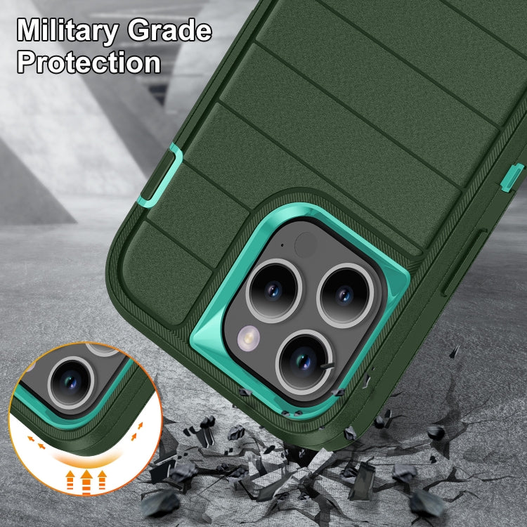 For iPhone 15 Pro Defender Gen2 Rugged PC + Silicone Phone Case with Holder