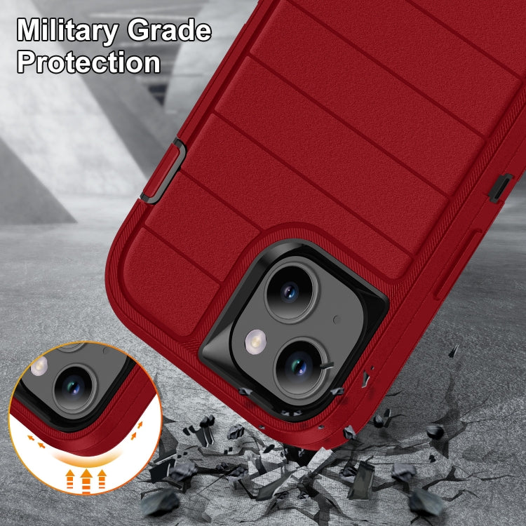 For iPhone 15 Plus Defender Gen2 Rugged PC + Silicone Phone Case with Holder