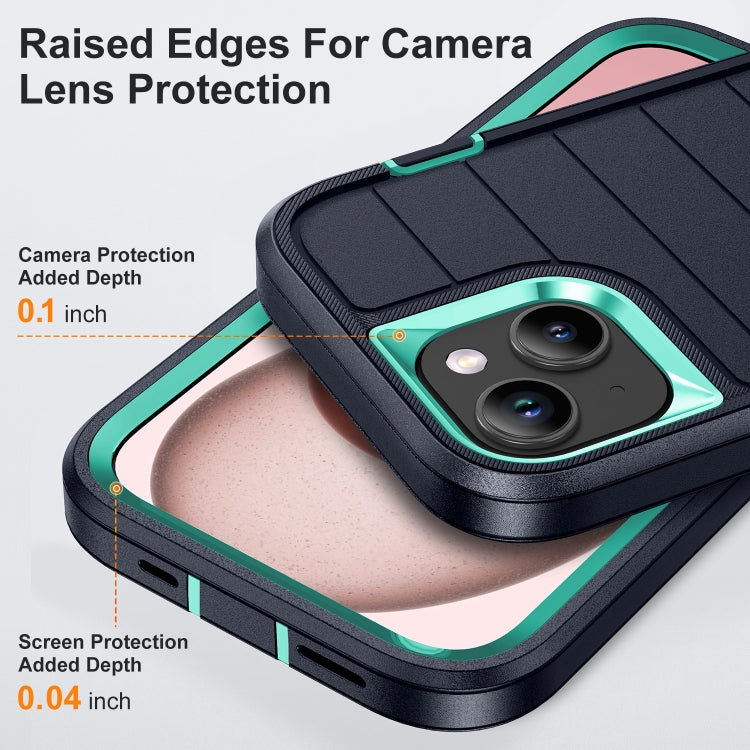 For iPhone 15 Plus Defender Gen2 Rugged PC + Silicone Phone Case with Holder