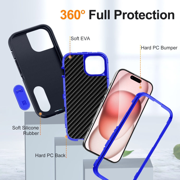 For iPhone 15 Plus Defender Gen2 Rugged PC + Silicone Phone Case with Holder