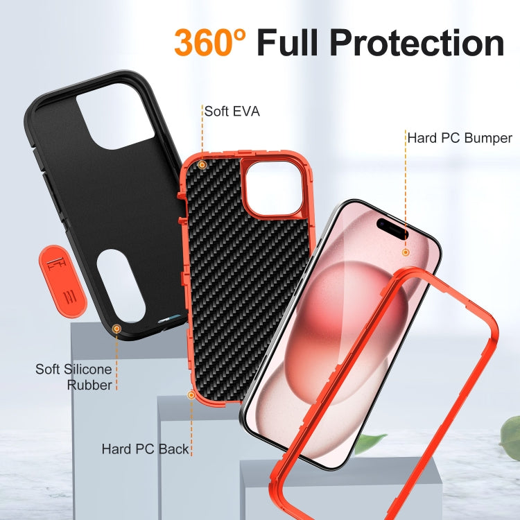 For iPhone 15 Defender Gen2 Rugged PC + Silicone Phone Case with Holder