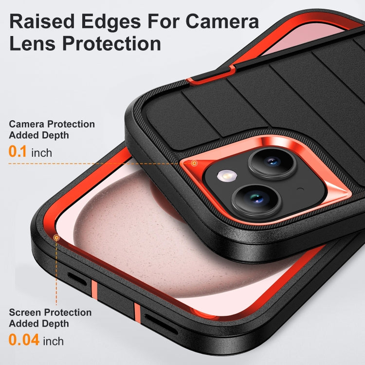 For iPhone 15 Defender Gen2 Rugged PC + Silicone Phone Case with Holder
