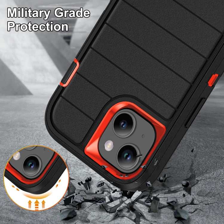 For iPhone 15 Defender Gen2 Rugged PC + Silicone Phone Case with Holder