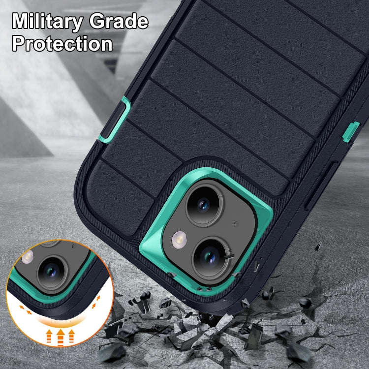 For iPhone 15 Defender Gen2 Rugged PC + Silicone Phone Case with Holder