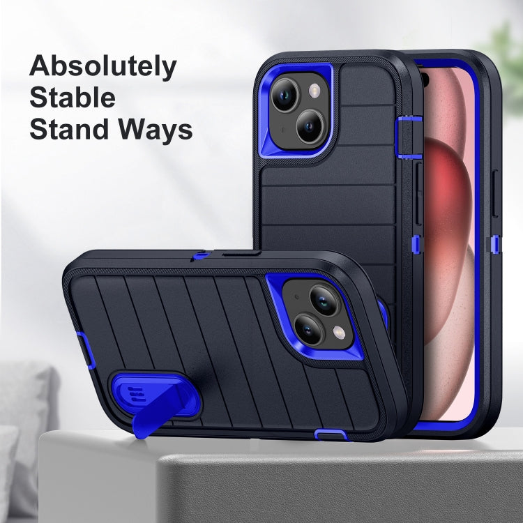 For iPhone 15 Defender Gen2 Rugged PC + Silicone Phone Case with Holder