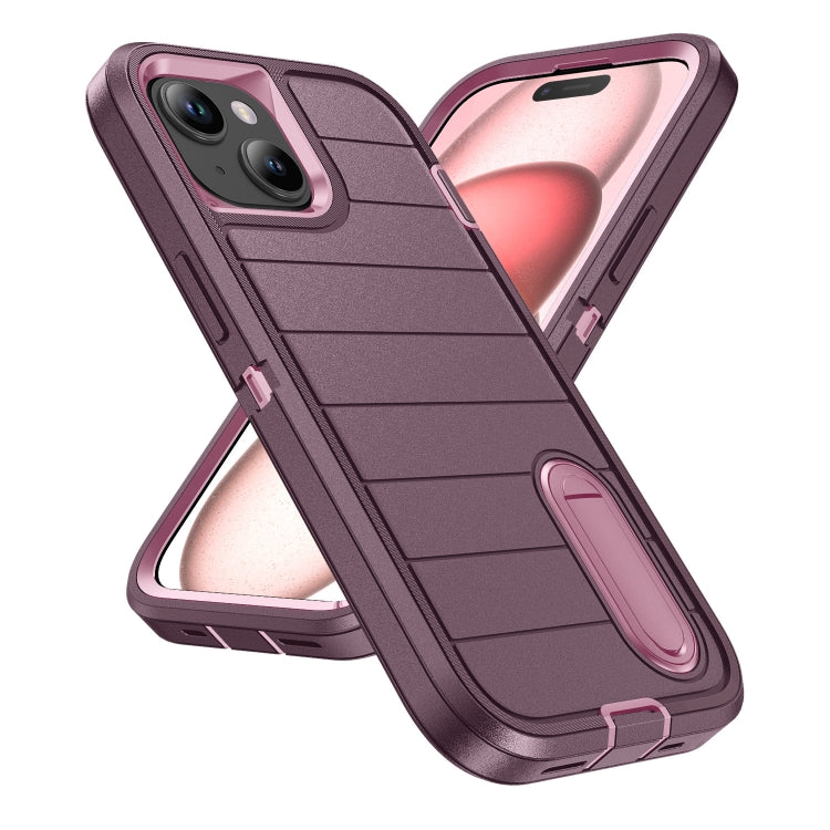 For iPhone 15 Defender Gen2 Rugged PC + Silicone Phone Case with Holder