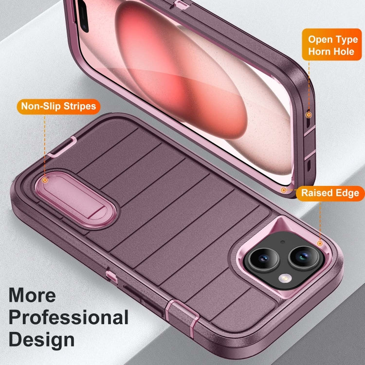 For iPhone 15 Defender Gen2 Rugged PC + Silicone Phone Case with Holder