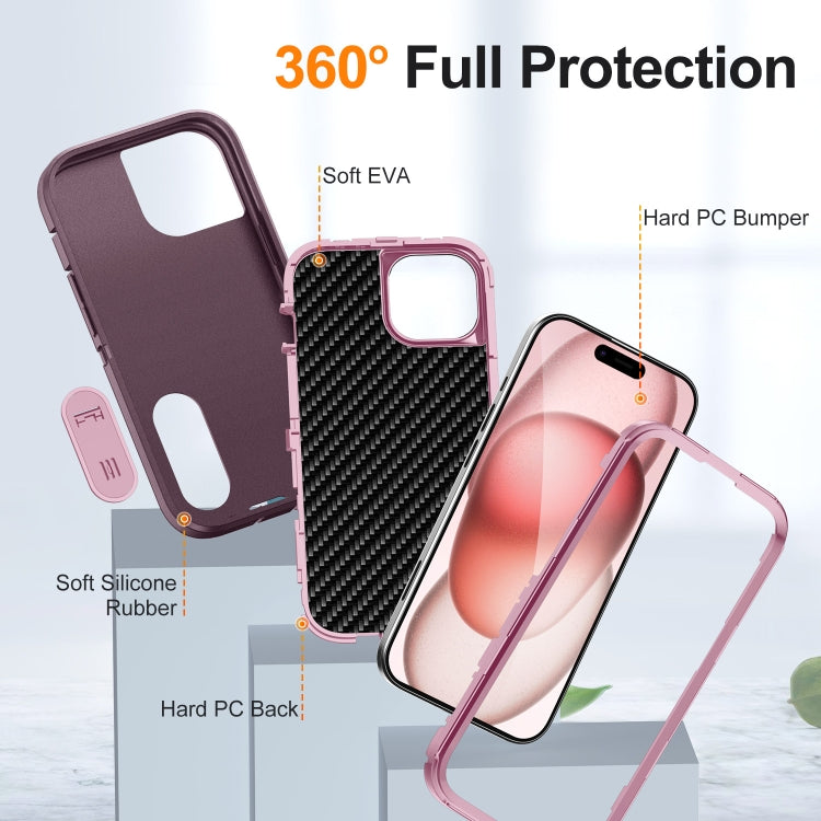 For iPhone 15 Defender Gen2 Rugged PC + Silicone Phone Case with Holder
