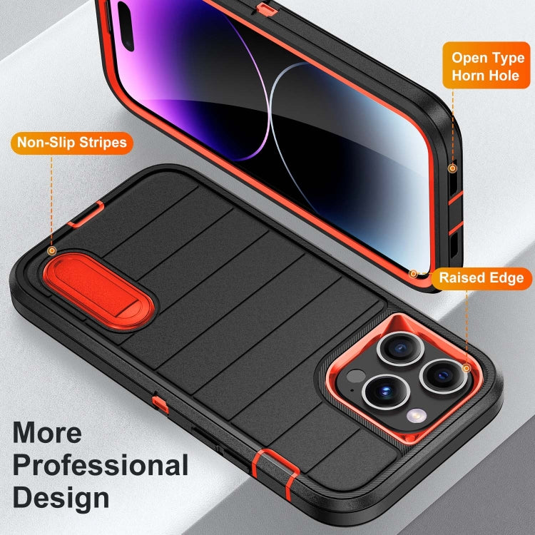 For iPhone 14 Pro Max Defender Gen2 Rugged PC + Silicone Phone Case with Holder