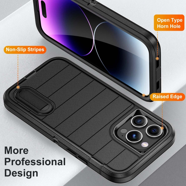 For iPhone 14 Pro Max Defender Gen2 Rugged PC + Silicone Phone Case with Holder