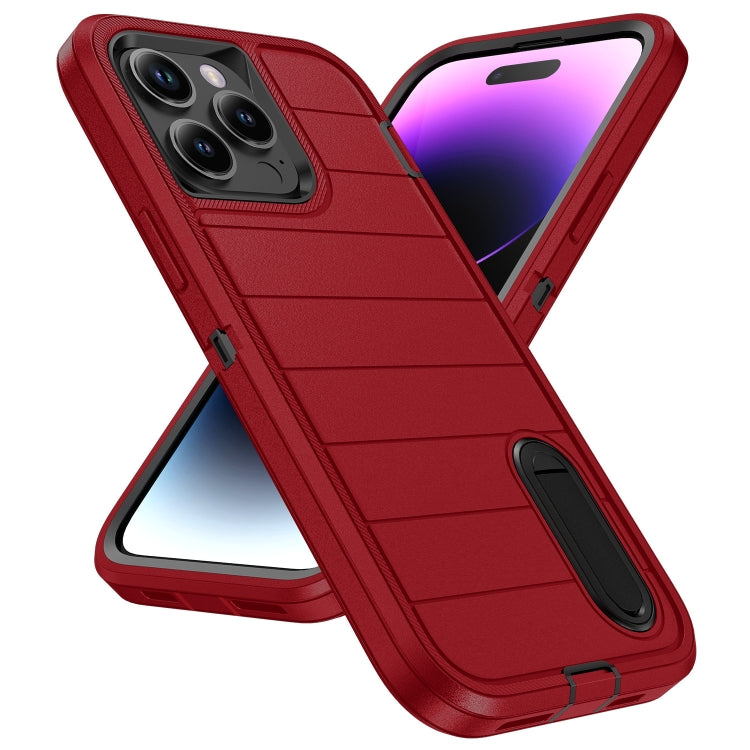 For iPhone 14 Pro Max Defender Gen2 Rugged PC + Silicone Phone Case with Holder