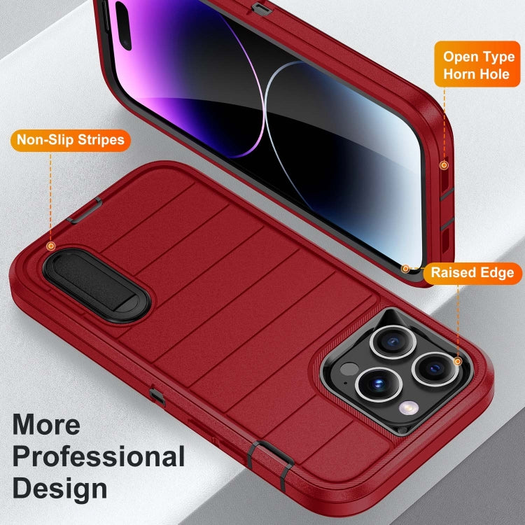 For iPhone 14 Pro Max Defender Gen2 Rugged PC + Silicone Phone Case with Holder
