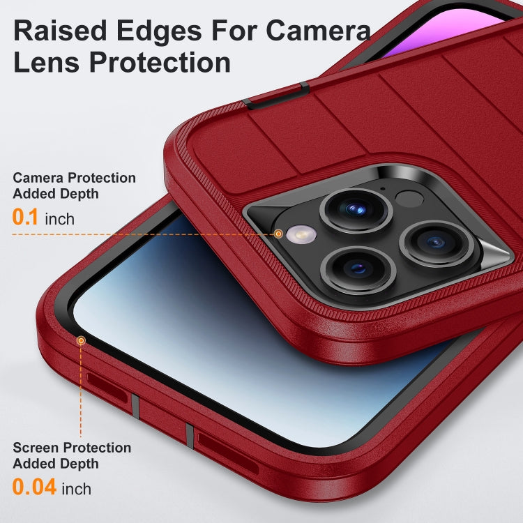 For iPhone 14 Pro Max Defender Gen2 Rugged PC + Silicone Phone Case with Holder