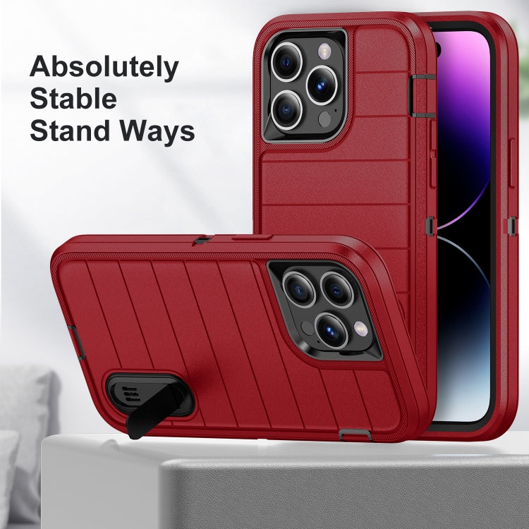 For iPhone 14 Pro Max Defender Gen2 Rugged PC + Silicone Phone Case with Holder
