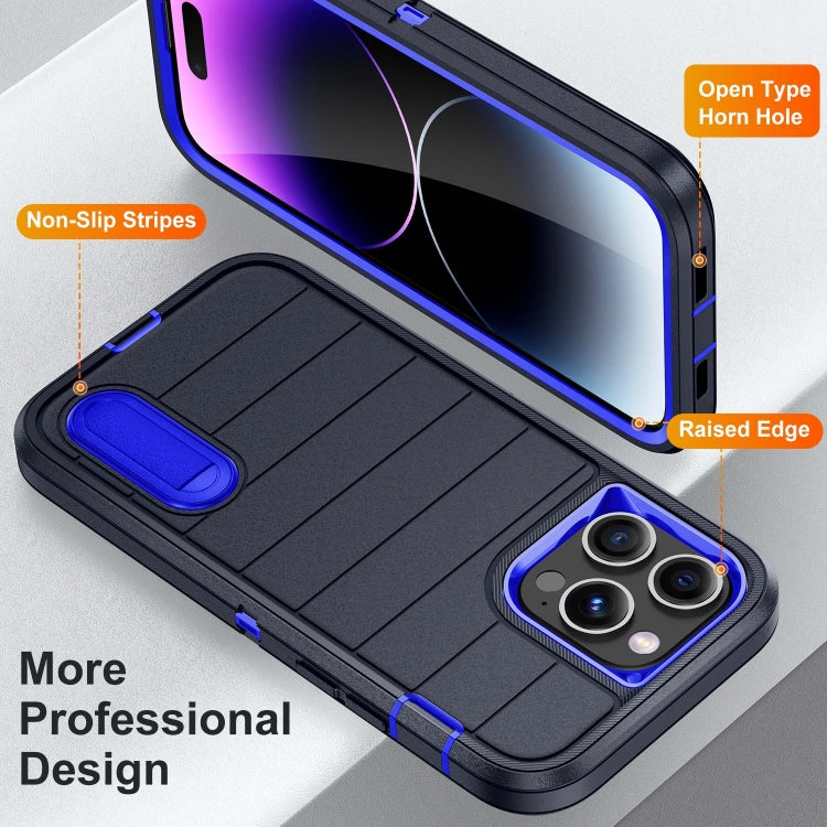 For iPhone 14 Pro Max Defender Gen2 Rugged PC + Silicone Phone Case with Holder