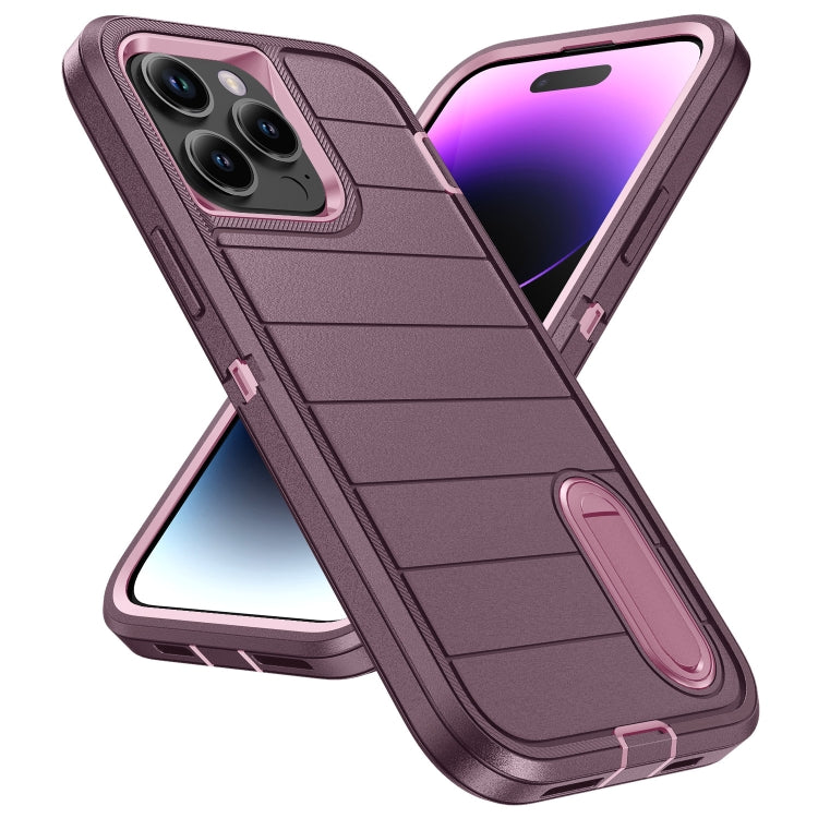 For iPhone 14 Pro Max Defender Gen2 Rugged PC + Silicone Phone Case with Holder