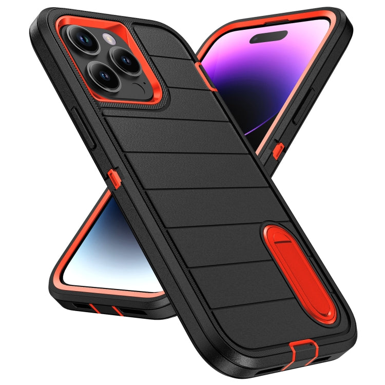 For iPhone 14 Pro Defender Gen2 Rugged PC + Silicone Phone Case with Holder