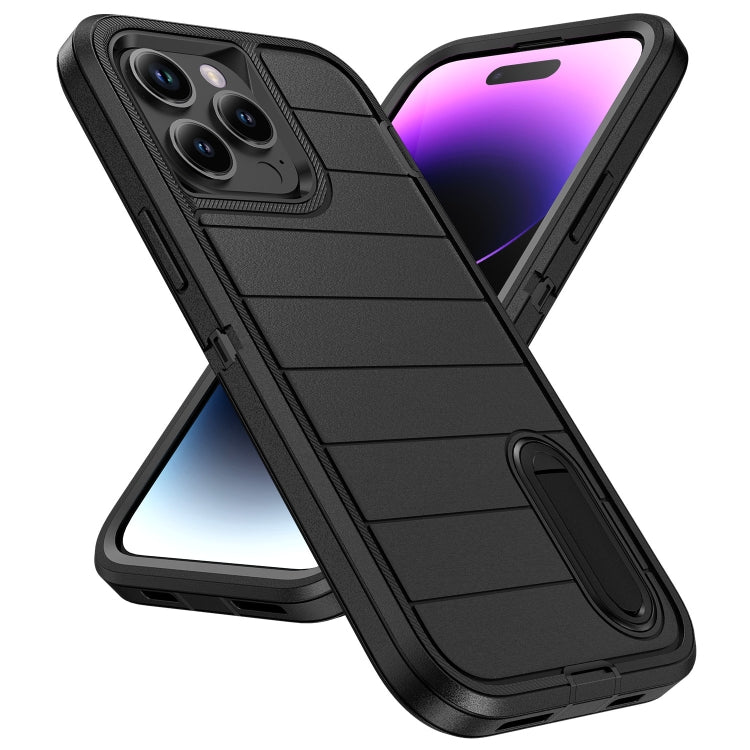 For iPhone 14 Pro Defender Gen2 Rugged PC + Silicone Phone Case with Holder