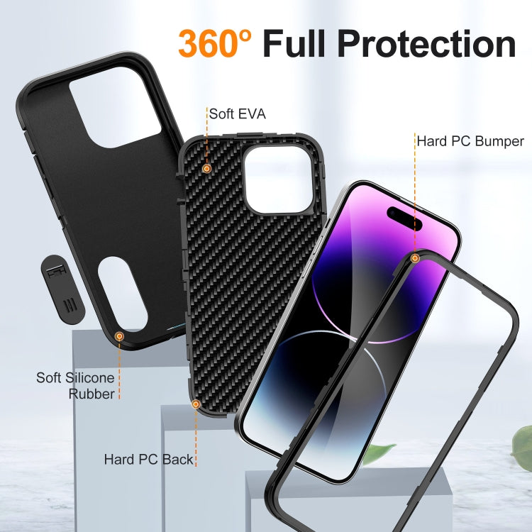 For iPhone 14 Pro Defender Gen2 Rugged PC + Silicone Phone Case with Holder