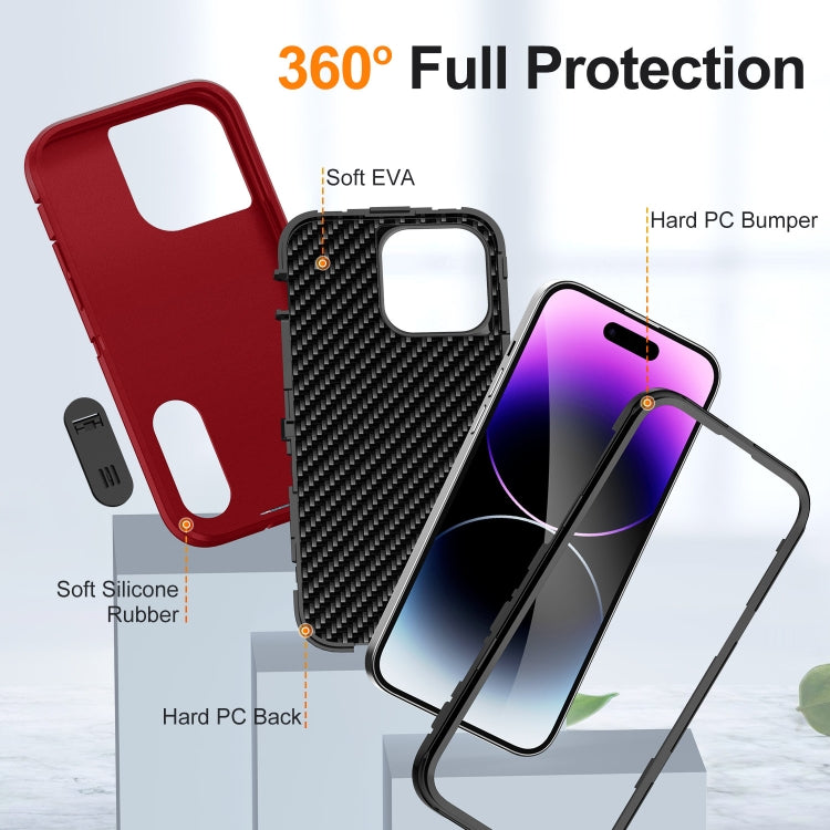 For iPhone 14 Pro Defender Gen2 Rugged PC + Silicone Phone Case with Holder