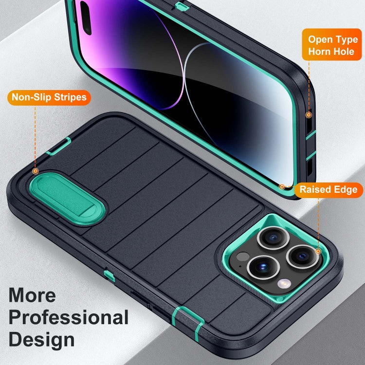 For iPhone 14 Pro Defender Gen2 Rugged PC + Silicone Phone Case with Holder