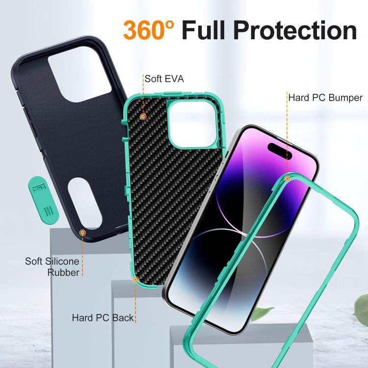 For iPhone 14 Pro Defender Gen2 Rugged PC + Silicone Phone Case with Holder
