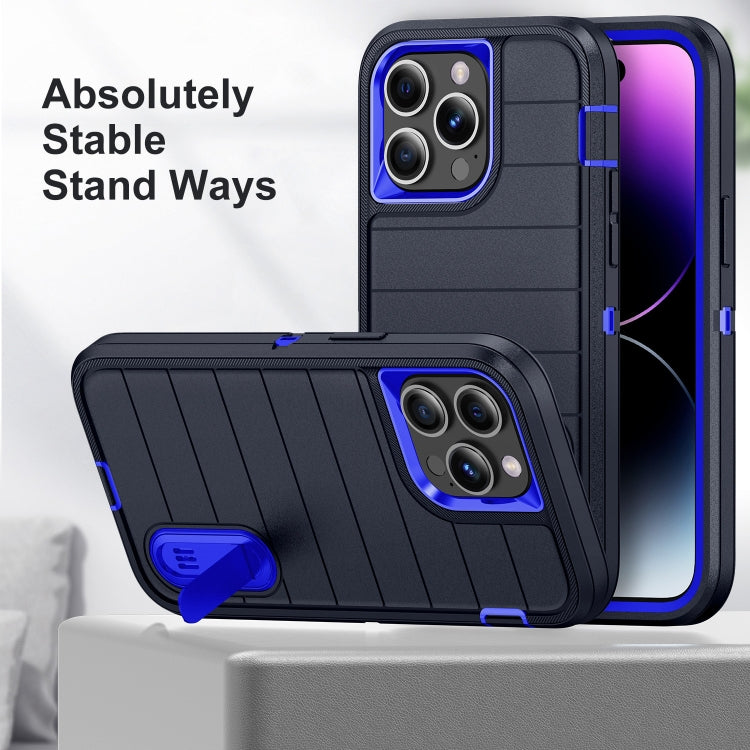 For iPhone 14 Pro Defender Gen2 Rugged PC + Silicone Phone Case with Holder