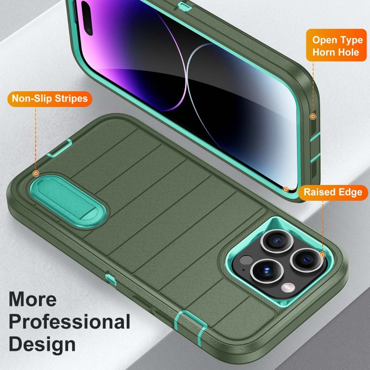 For iPhone 14 Pro Defender Gen2 Rugged PC + Silicone Phone Case with Holder
