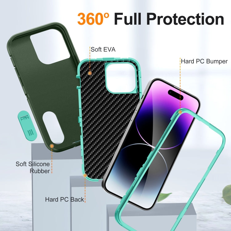 For iPhone 14 Pro Defender Gen2 Rugged PC + Silicone Phone Case with Holder