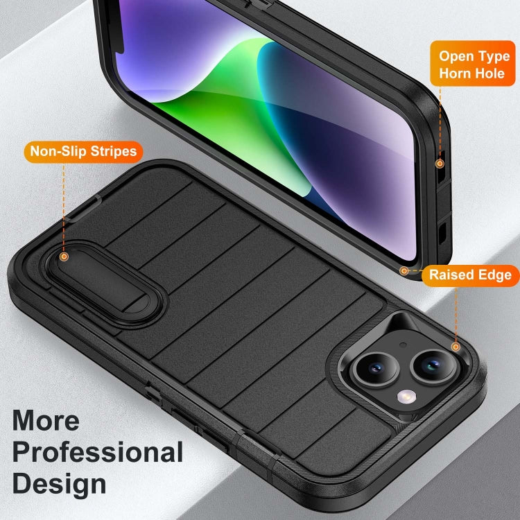 For iPhone 14 Plus Defender Gen2 Rugged PC + Silicone Phone Case with Holder