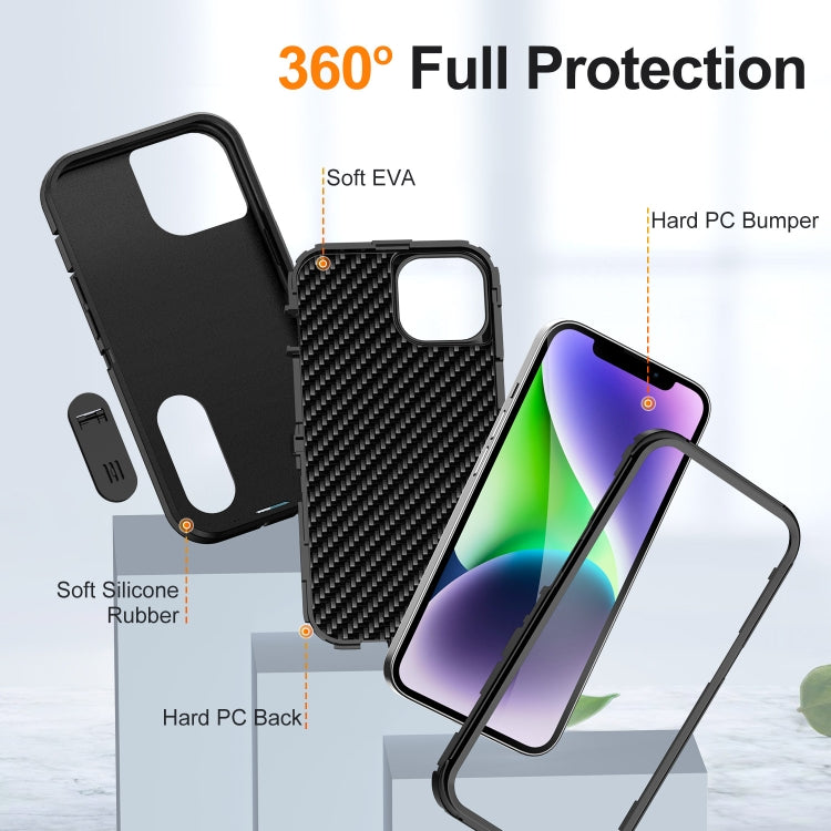 For iPhone 14 Plus Defender Gen2 Rugged PC + Silicone Phone Case with Holder