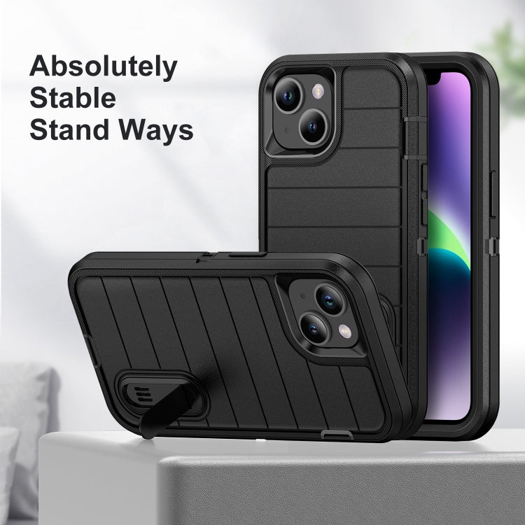 For iPhone 14 Plus Defender Gen2 Rugged PC + Silicone Phone Case with Holder