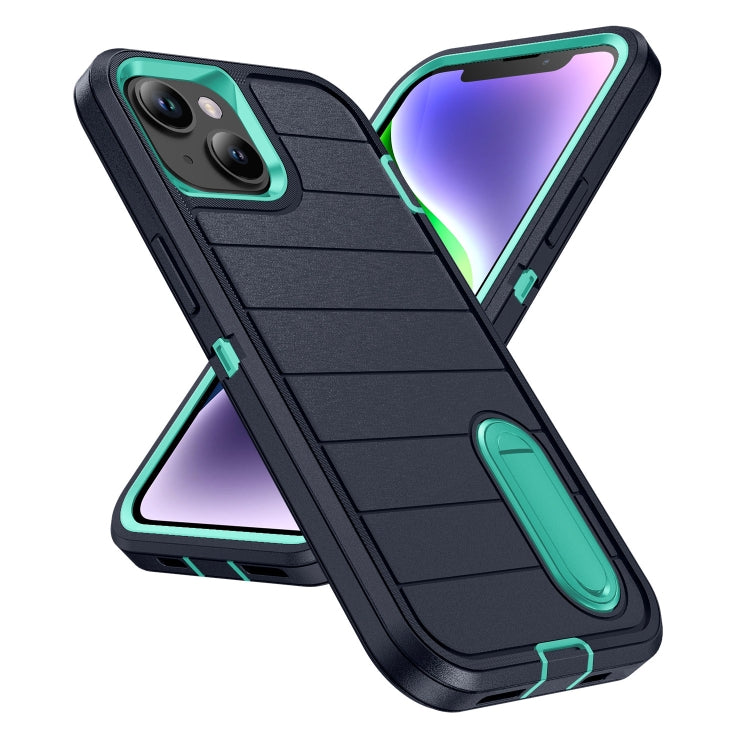 For iPhone 14 Plus Defender Gen2 Rugged PC + Silicone Phone Case with Holder