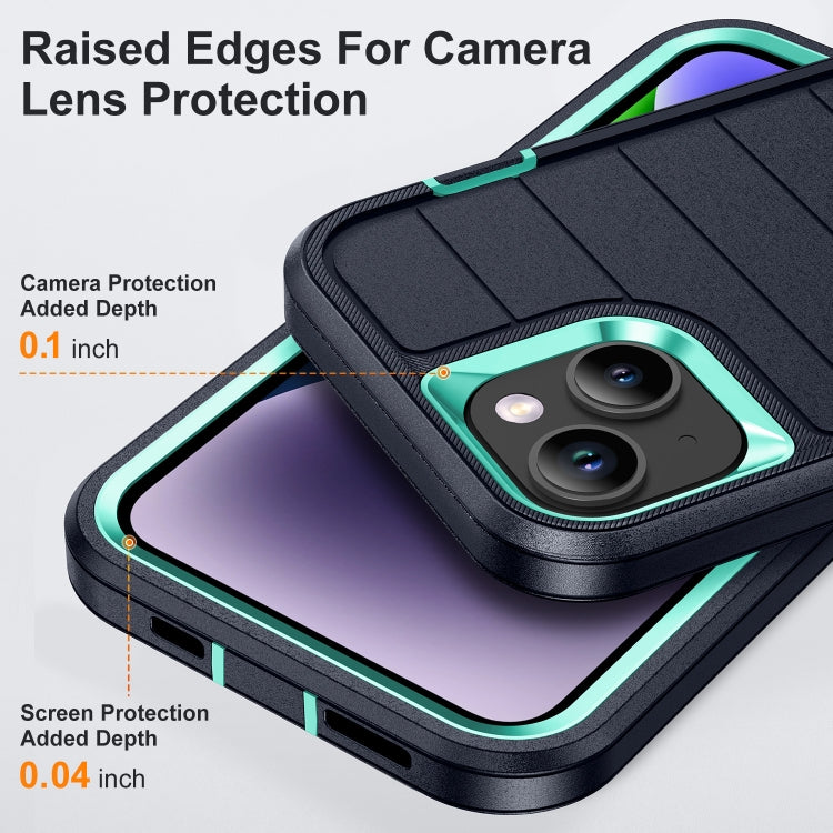 For iPhone 14 Plus Defender Gen2 Rugged PC + Silicone Phone Case with Holder