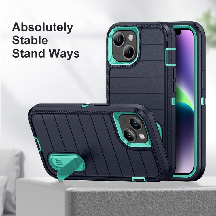 For iPhone 14 Plus Defender Gen2 Rugged PC + Silicone Phone Case with Holder