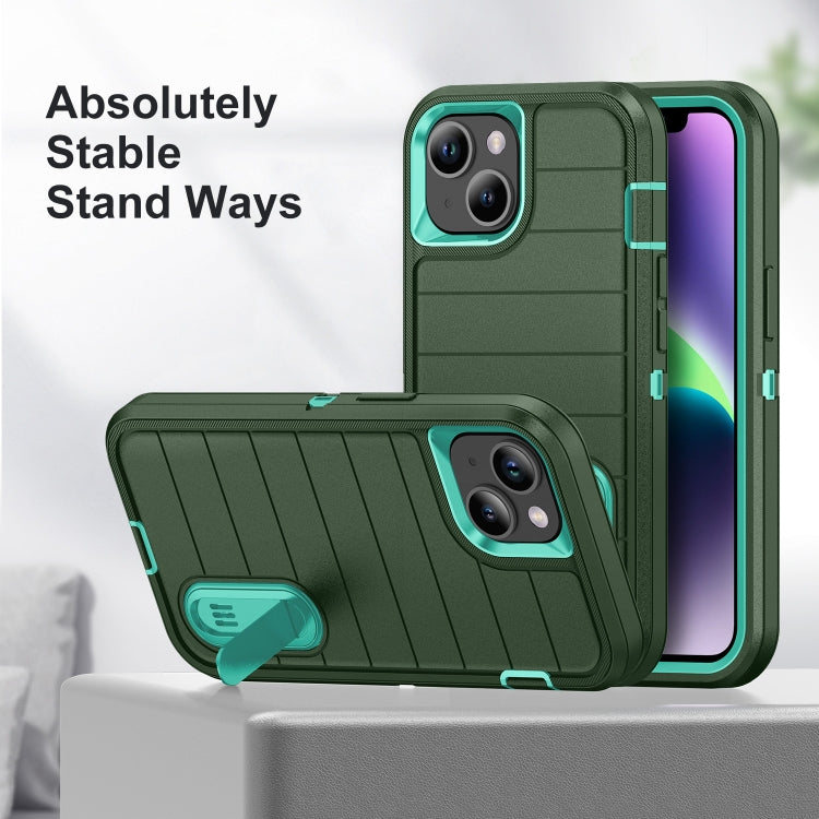 For iPhone 14 Plus Defender Gen2 Rugged PC + Silicone Phone Case with Holder