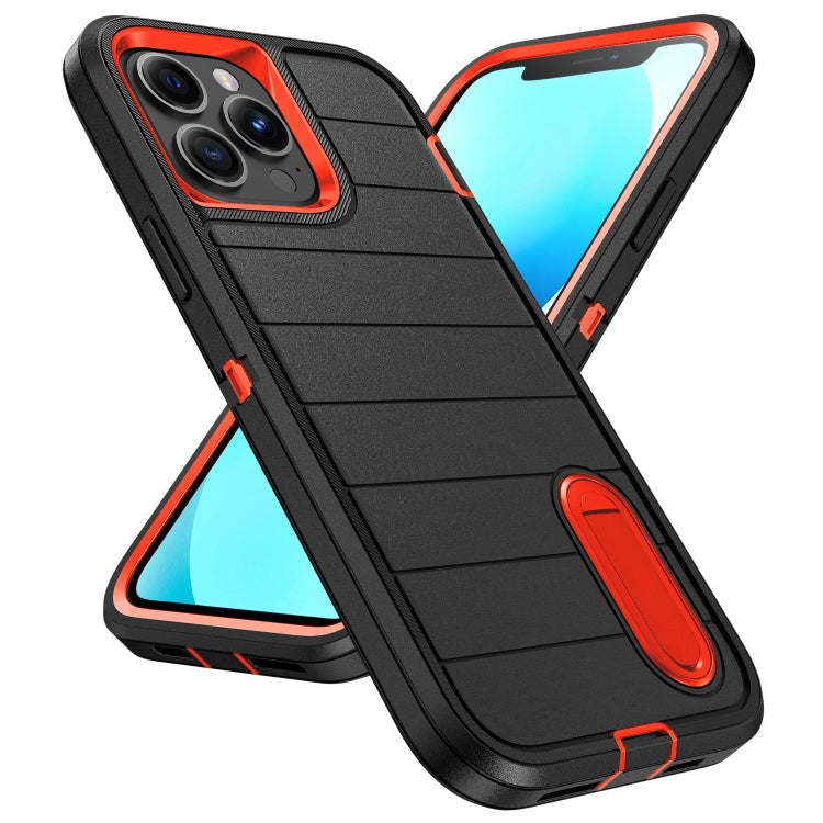 For iPhone 13 Pro Max Defender Gen2 Rugged PC + Silicone Phone Case with Holder