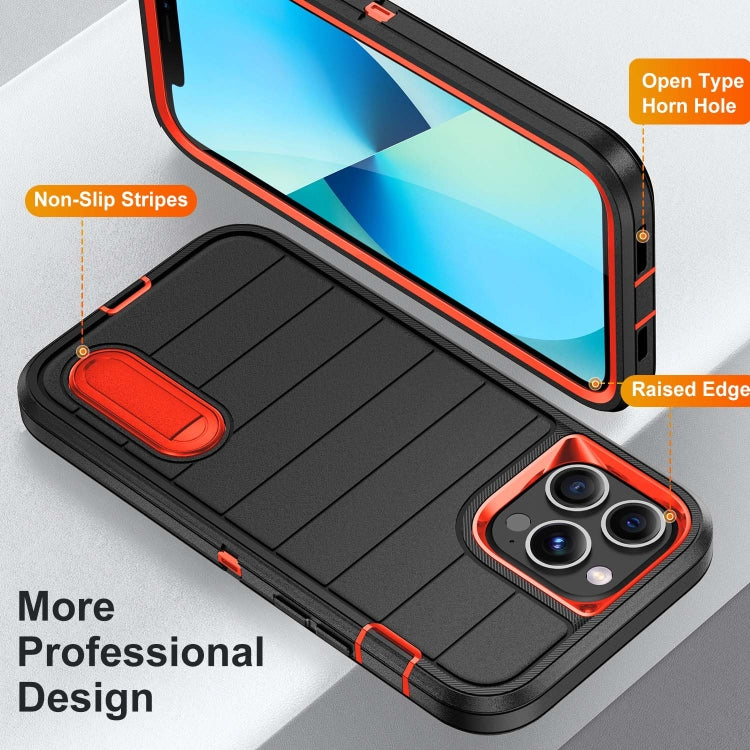 For iPhone 13 Pro Max Defender Gen2 Rugged PC + Silicone Phone Case with Holder