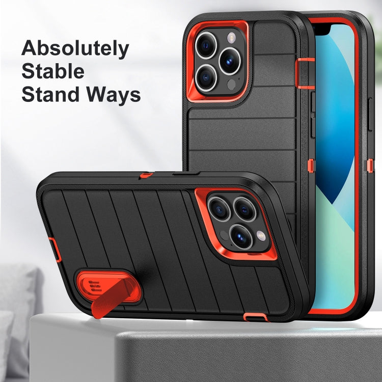 For iPhone 13 Pro Max Defender Gen2 Rugged PC + Silicone Phone Case with Holder