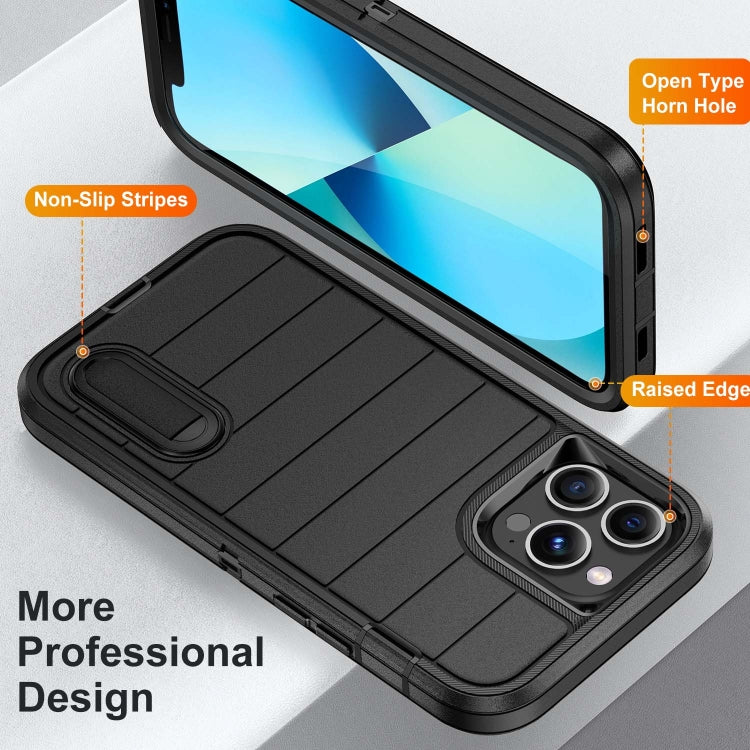 For iPhone 13 Pro Max Defender Gen2 Rugged PC + Silicone Phone Case with Holder