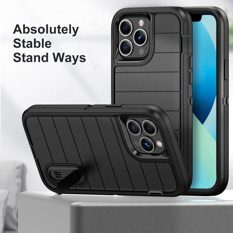 For iPhone 13 Pro Max Defender Gen2 Rugged PC + Silicone Phone Case with Holder