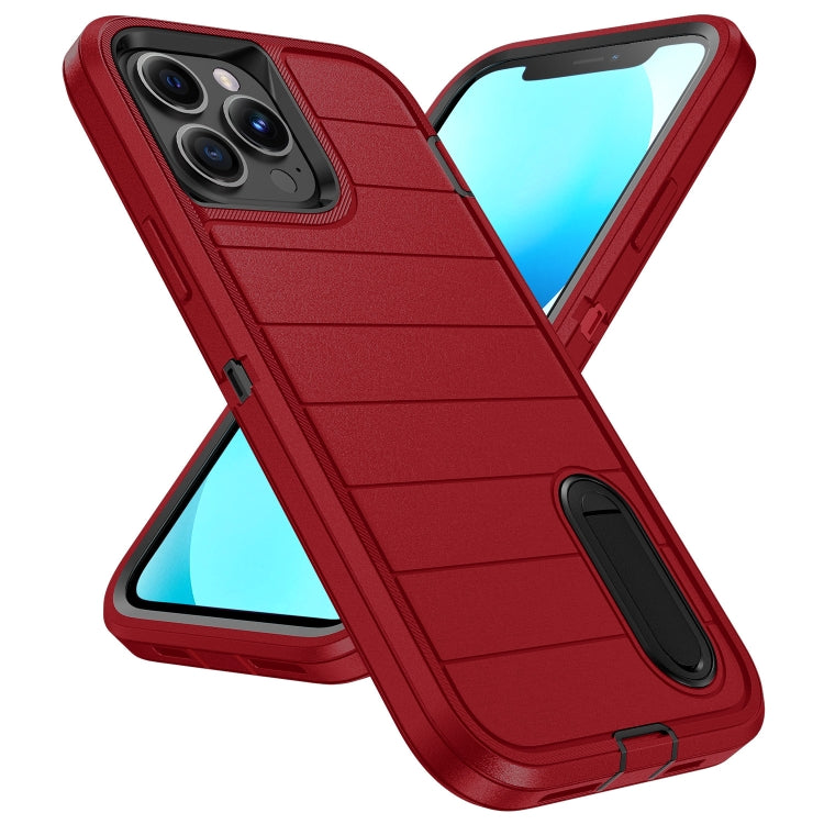 For iPhone 13 Pro Max Defender Gen2 Rugged PC + Silicone Phone Case with Holder