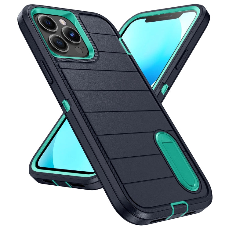 For iPhone 13 Pro Max Defender Gen2 Rugged PC + Silicone Phone Case with Holder
