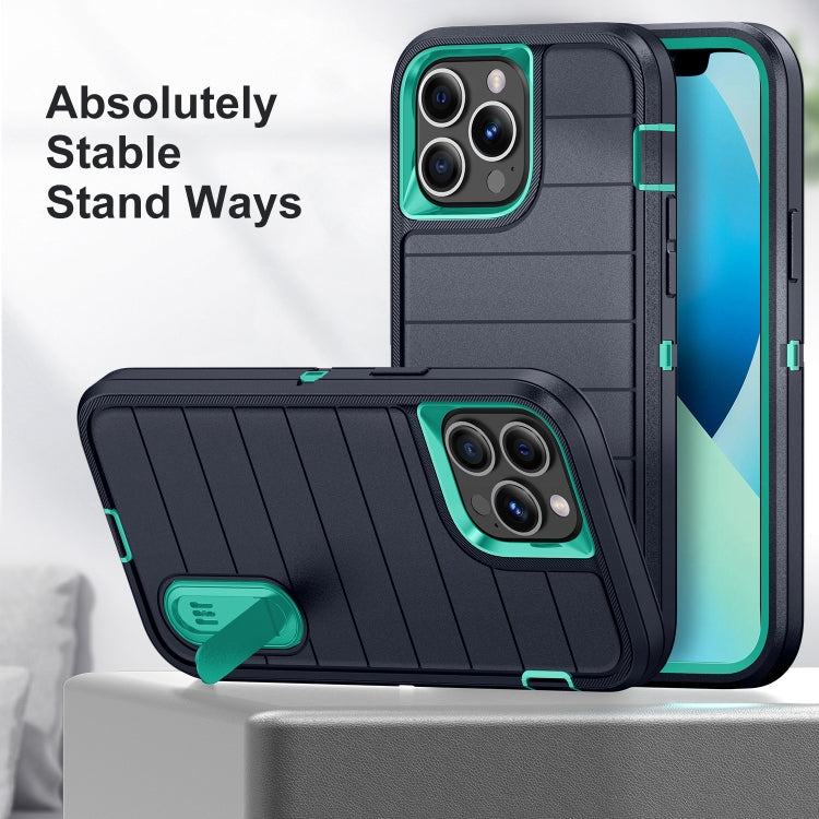 For iPhone 13 Pro Max Defender Gen2 Rugged PC + Silicone Phone Case with Holder