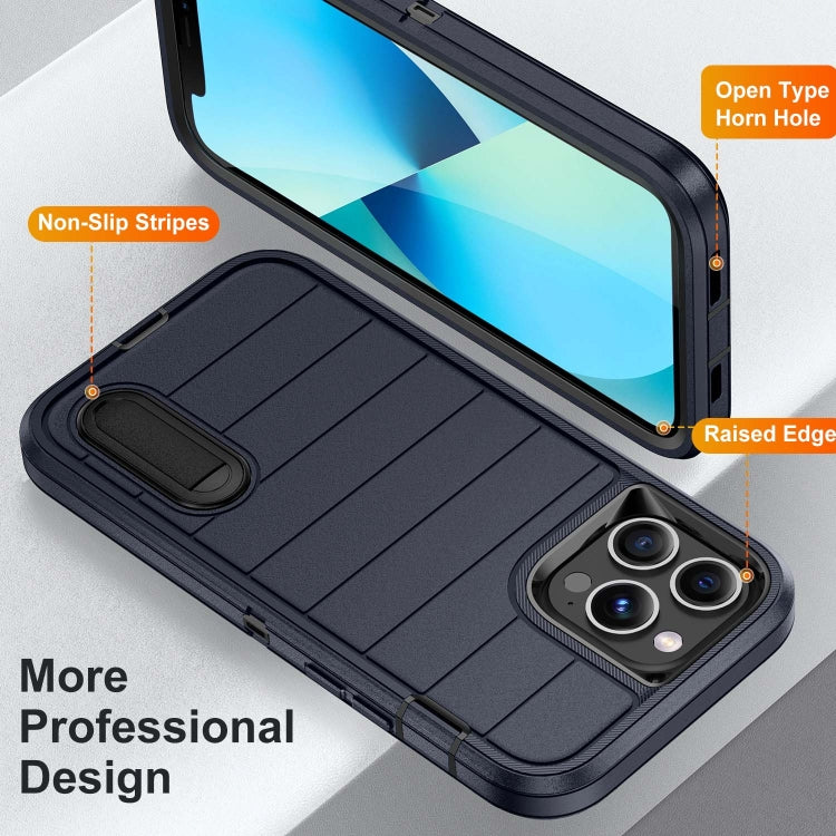 For iPhone 13 Pro Max Defender Gen2 Rugged PC + Silicone Phone Case with Holder