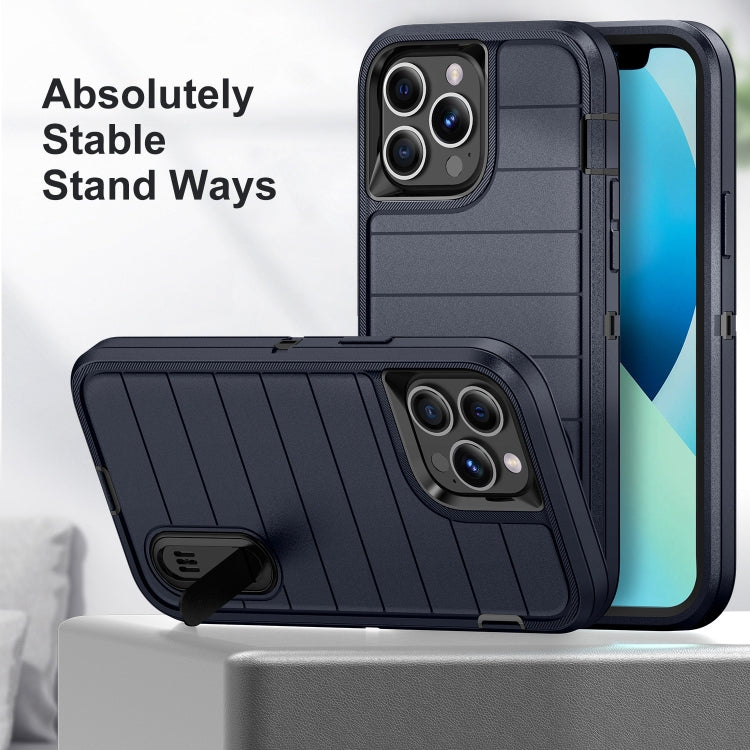 For iPhone 13 Pro Max Defender Gen2 Rugged PC + Silicone Phone Case with Holder