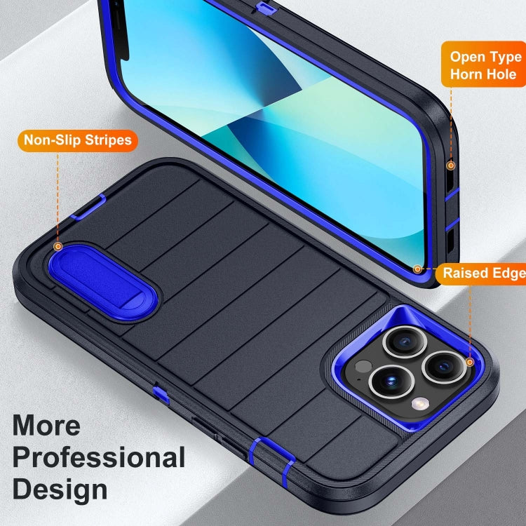 For iPhone 13 Pro Max Defender Gen2 Rugged PC + Silicone Phone Case with Holder