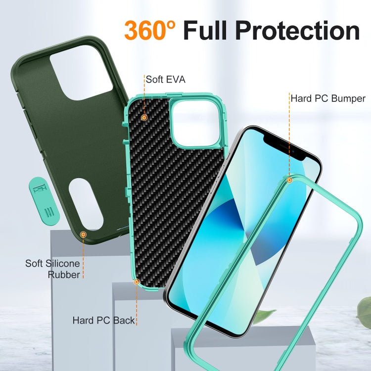 For iPhone 13 Pro Max Defender Gen2 Rugged PC + Silicone Phone Case with Holder